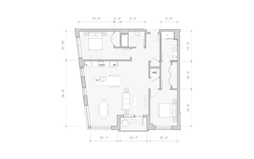 Tiger Eye - Pearl - 2 bedroom floorplan layout with 2.5 baths and 1357 square feet.